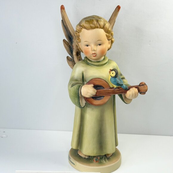 Vintage Goebel Hummel Angel with Mandolin Figurine TMK-6 W. Germany 8